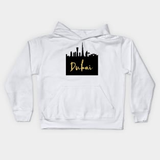 DUBAI UAE DESIGNER SILHOUETTE SKYLINE ART Kids Hoodie